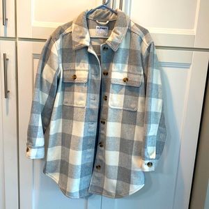 Gray and White Old Navy Shacket